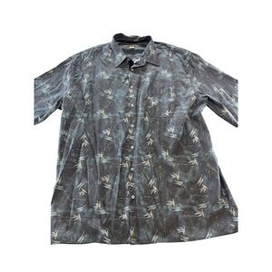 Beyond Paradise Mens Hawaiian Shirt Tropical Floral Print Short Sleeve Butto 2XT